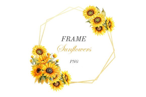 Download Sunflowers Frame. Golden Frame - Sunflowers Collection