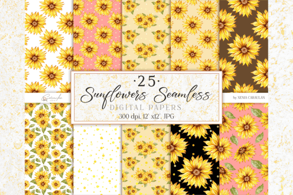Download Sunflowers Seamless Patterns - Sunflowers Collection