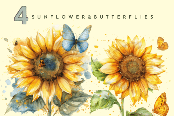 Download Watercolor Sunflowers Yellow Floral - Sunflowers Collection