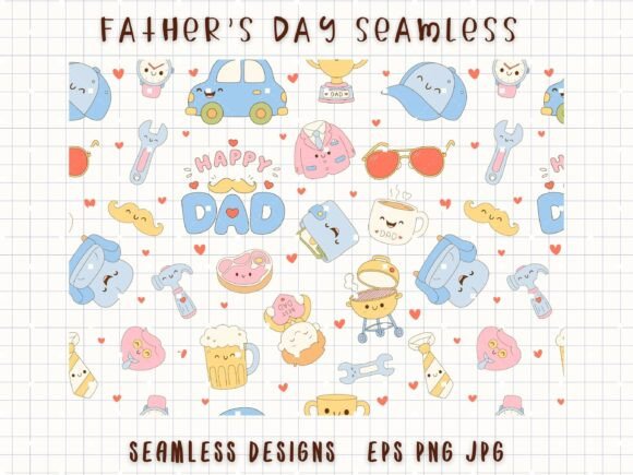 Download Father Seamless Cute Dad Digital Paper - Premium Resources