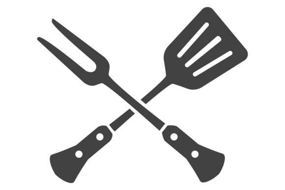 Download Crossed Bbq Tools. Grill Restaurant Blac - Bbq tools Collection